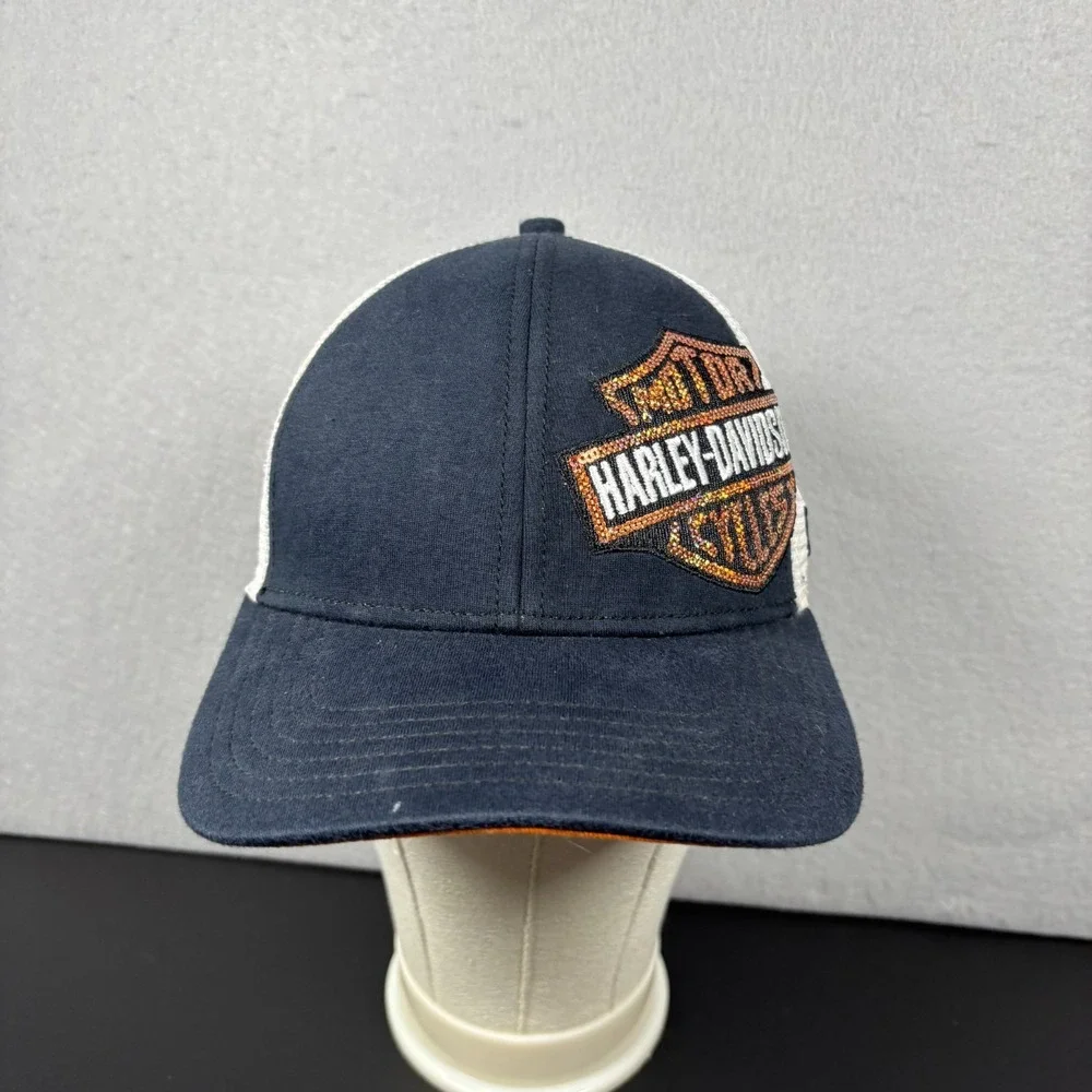 Harley Davidson Women's New Era Trucker‎ Hat Mesh Back Sequins Adjustable OSFM